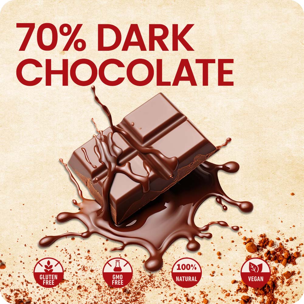 Shroomeaz Functional Mushroom Chocolate Bar with Cordyceps - Vegan - 70% Dark Chocolate - Only 3g of Added Sugar, 3 Count